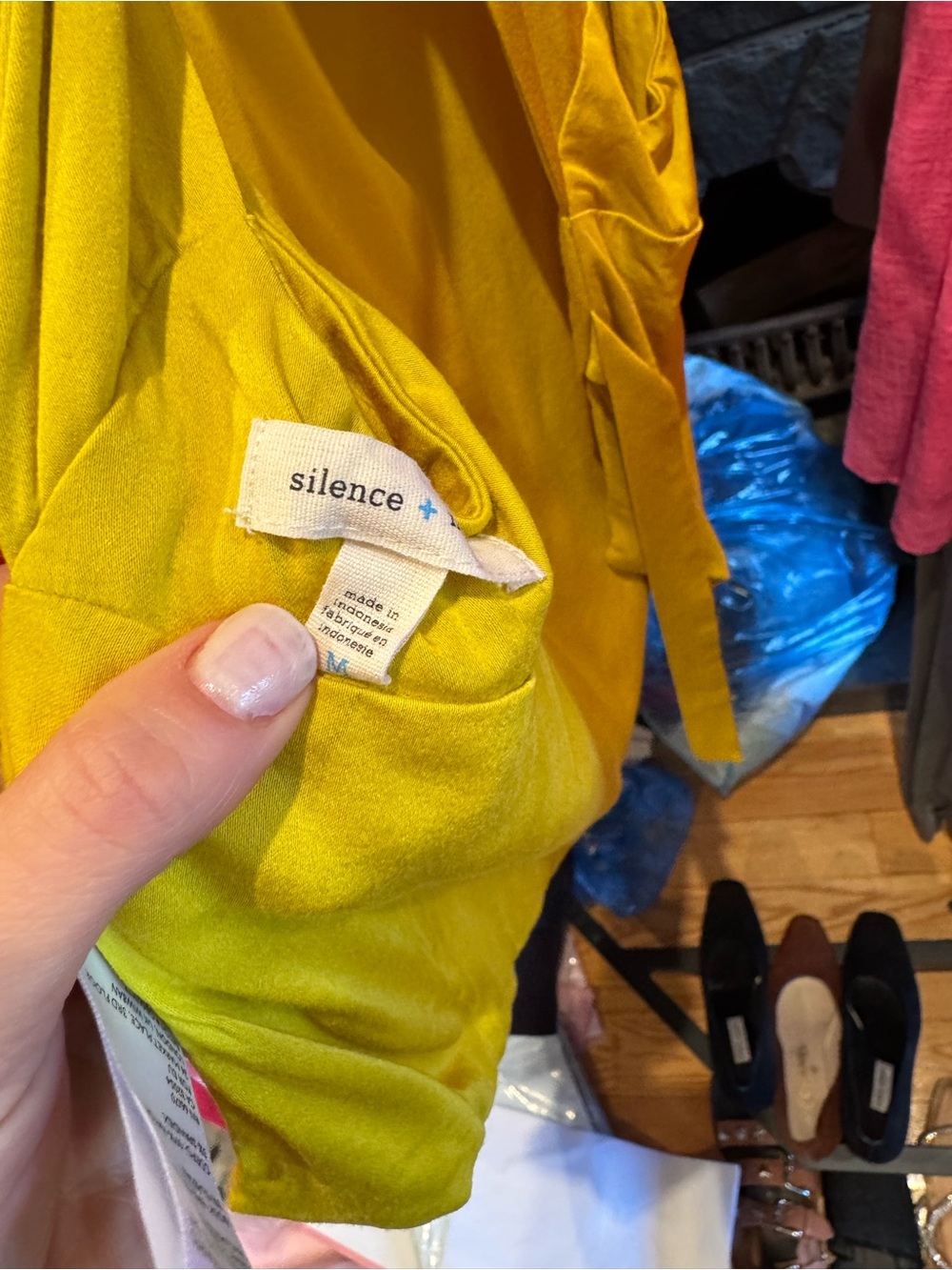 Silence and noise yellow backless adjustable stretchy high neck top - Picture 9 of 10